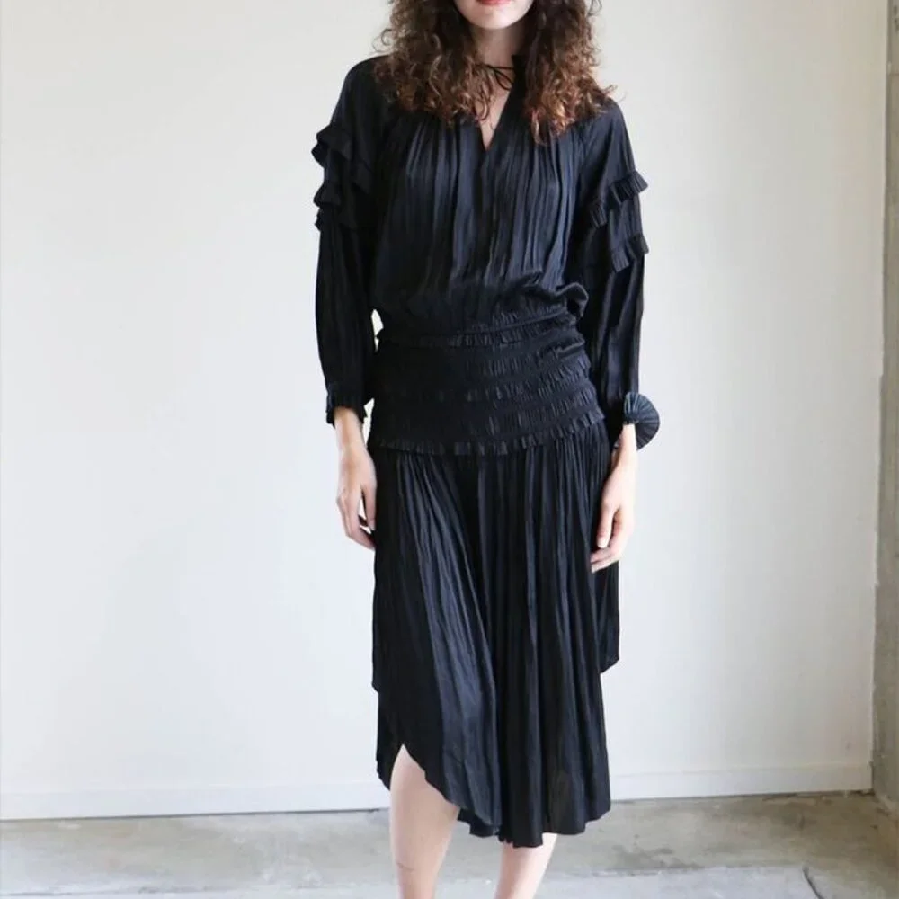 Ulla Johnson Elisabetta Dress in Noir - Picture 2 of 11